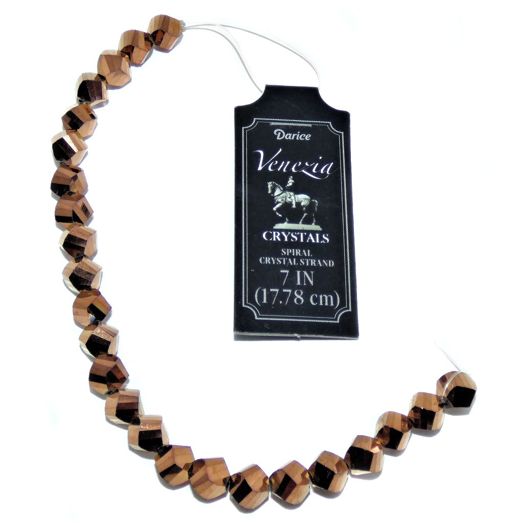 Darice Venezia Spiral Crystal Strand 7 In Copper